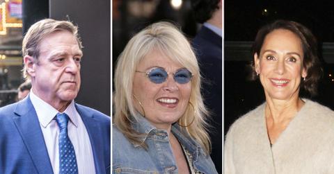 Split photo of John Goodman, Roseanne Barr, and Laurie Metcalf