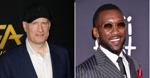 Split photo of Kevin Feige and Mahershala Ali