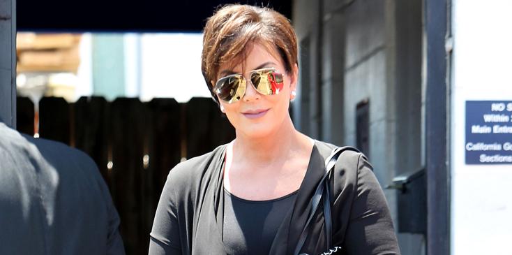 Kris Jenner dons head to toe black with a smile