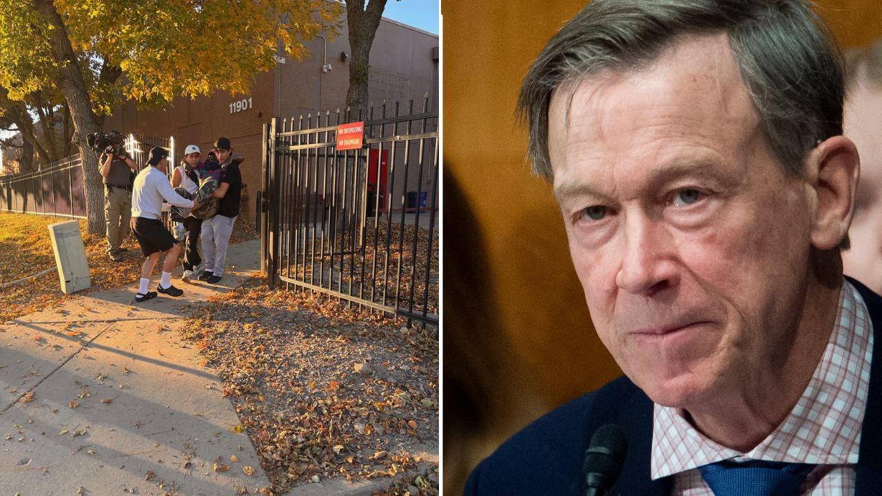 Split image of Edward Nalwamba's release and John Hickenlooper