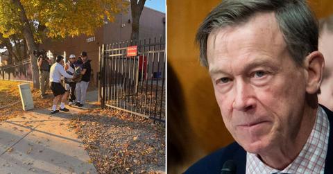 Split image of Edward Nalwamba's release and John Hickenlooper