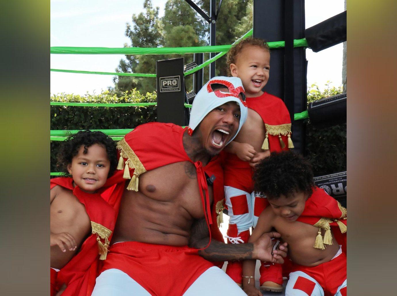 nick cannon wears  costumes celebrate halloween kids photos