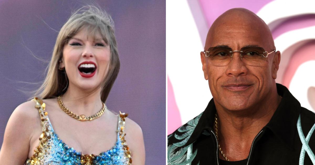 Photo of Taylor Swift; picture of Dwane 'The Rock' Johnson.