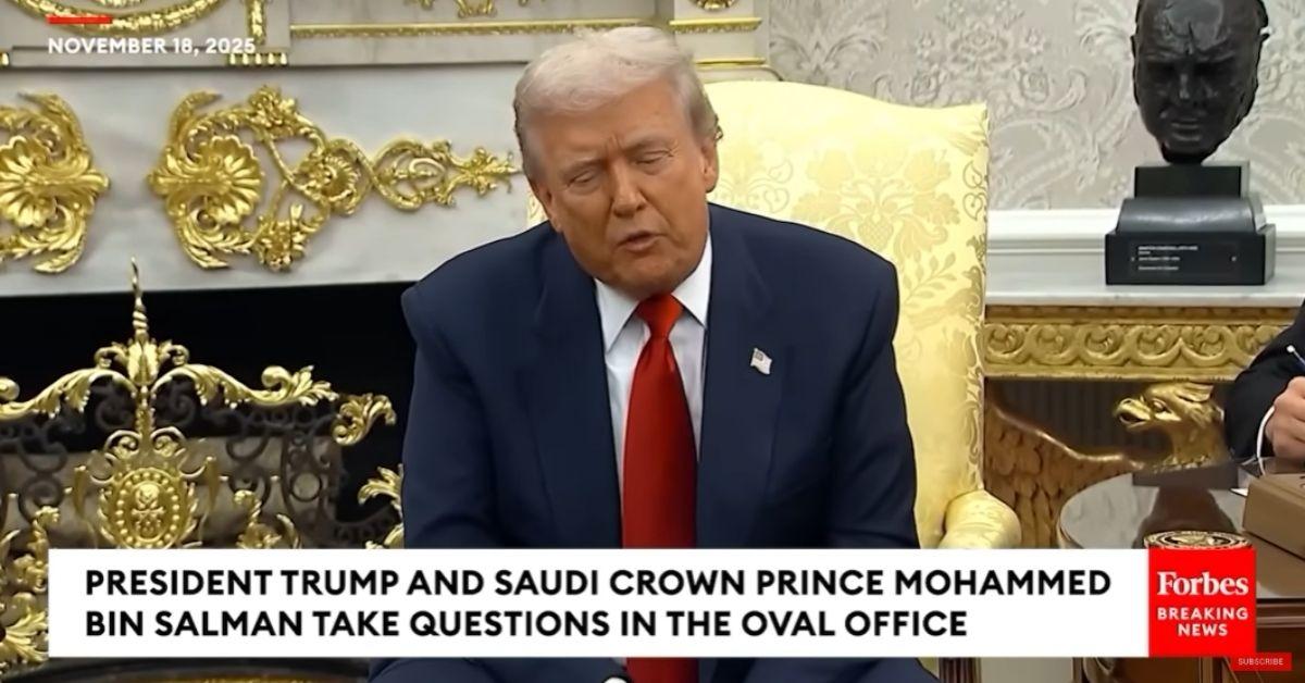 image of Donald Trump denied falling asleep during a White House event.