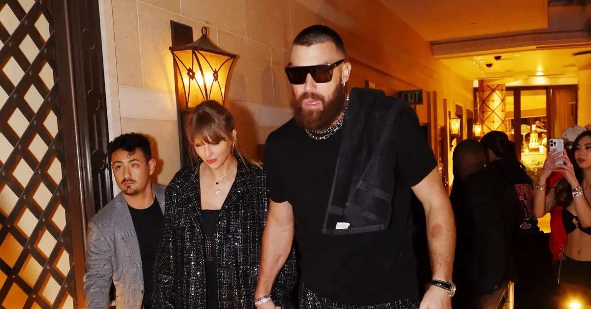 Photo of Though the singer couldn't attend, she had Kelce fly from Europe to America so he could attend Edwards-Helaire's wedding.