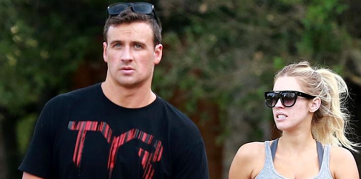 *EXCLUSIVE* Ryan Lochte and Kayla Rae Reid take their pups on a walk