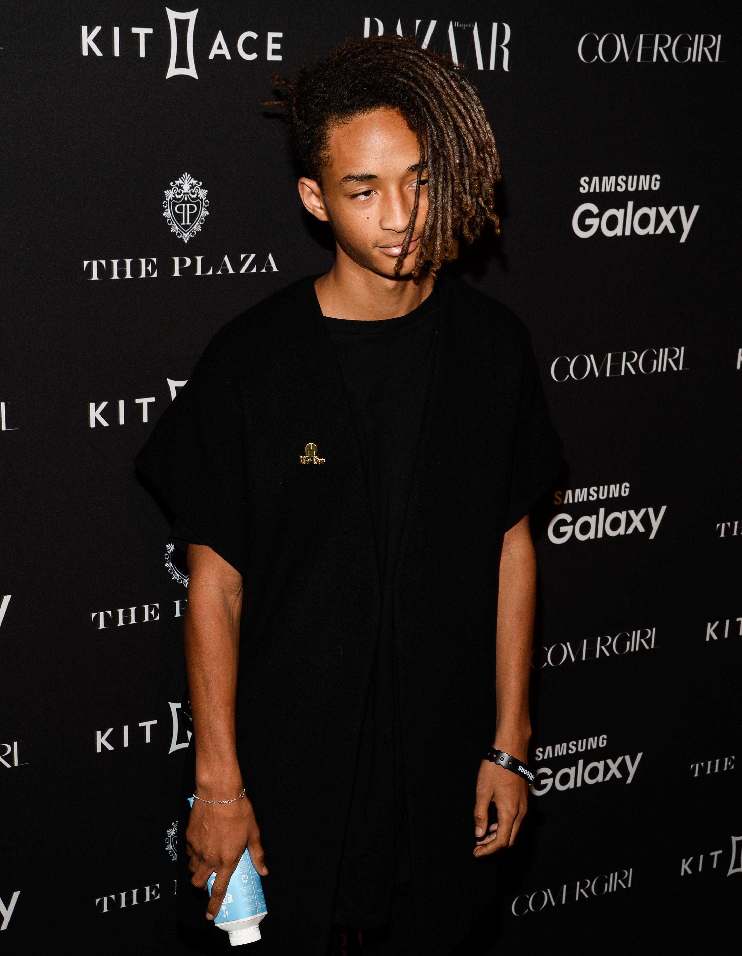 Jaden Smith and Hailey Baldwin arrive at 2015 Harper&#8217;s BAZAAR Celebrates ICONS by Carine Roitfeld and Jean Paul Goude