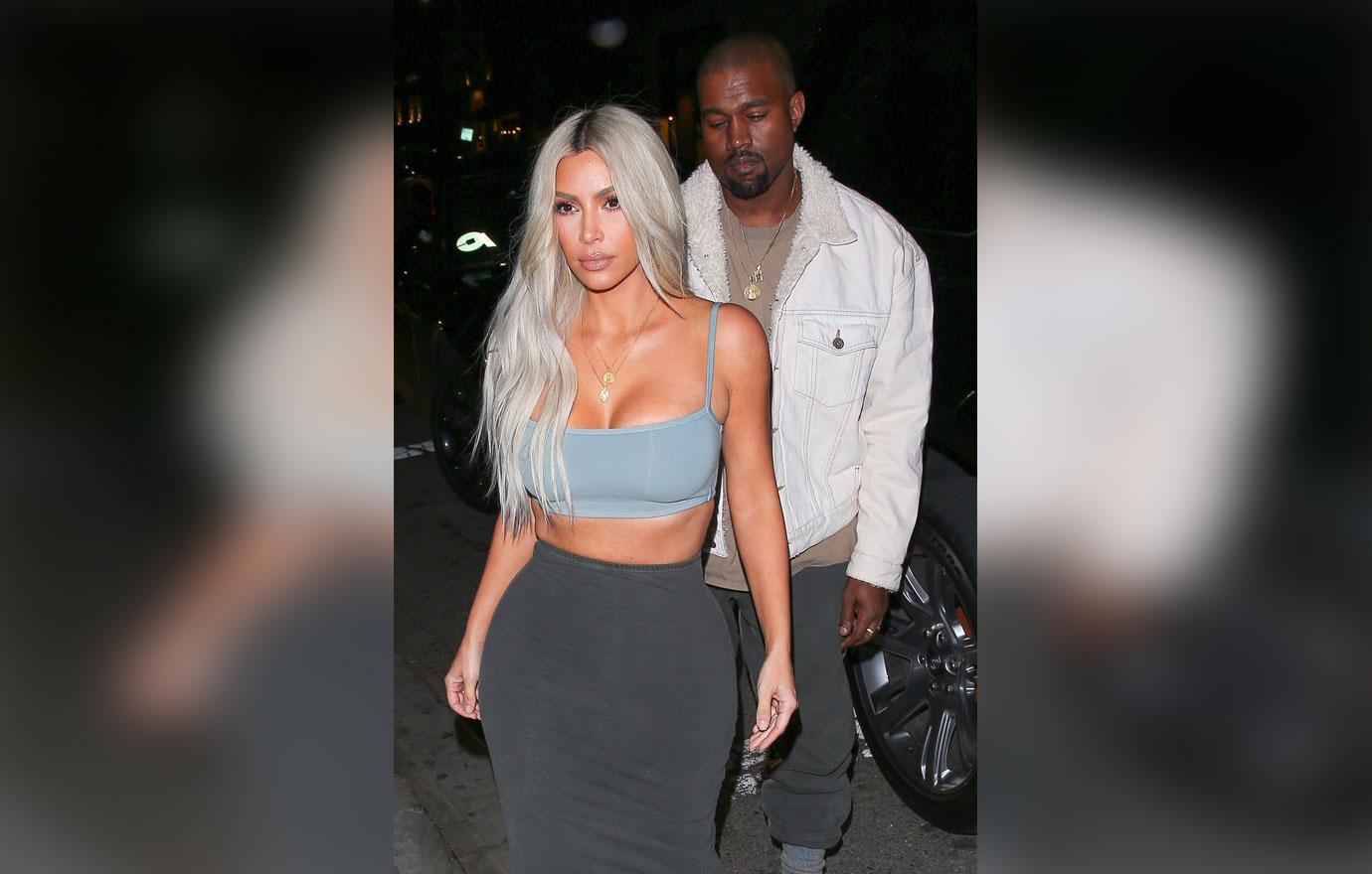 Kim Kardashian and Kanye West arrive at Kendall&#8217;s birthday party at Petite Taqueria