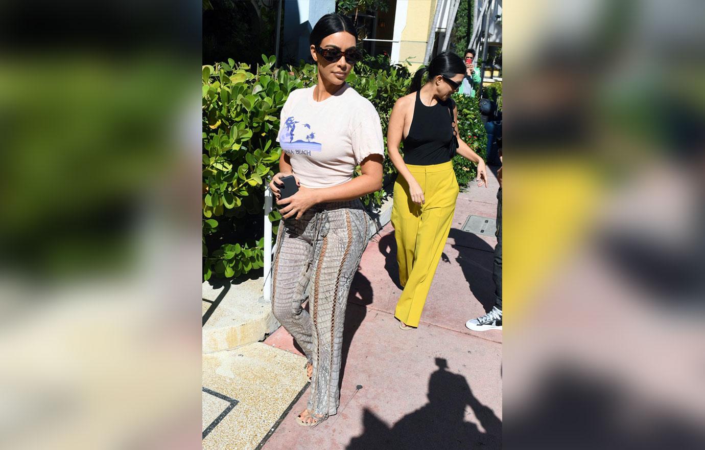 Kim & Kourtney Kardashian Out & About In Miami