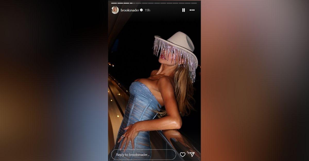 image of The 'DWTS' star later stunned in a strapless blue gown by Ermanno Scervino.