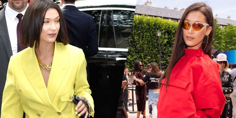 Bella Hadid seen arriving at the Louis Vuitton head office during