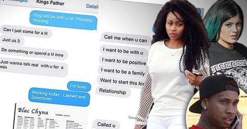 Tyga texts blac chyna kylie jenner feud