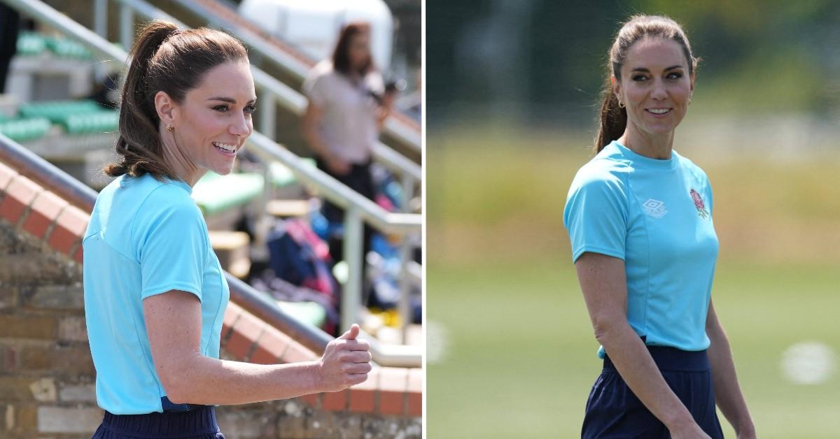 Kate Middleton's sporty outfit at Maidenhead Rugby Club today