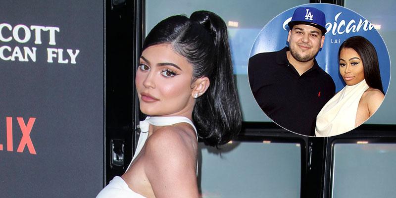 Kylie Jenner On Red Carpet Rob Kardashian And Blac Chyna Inset