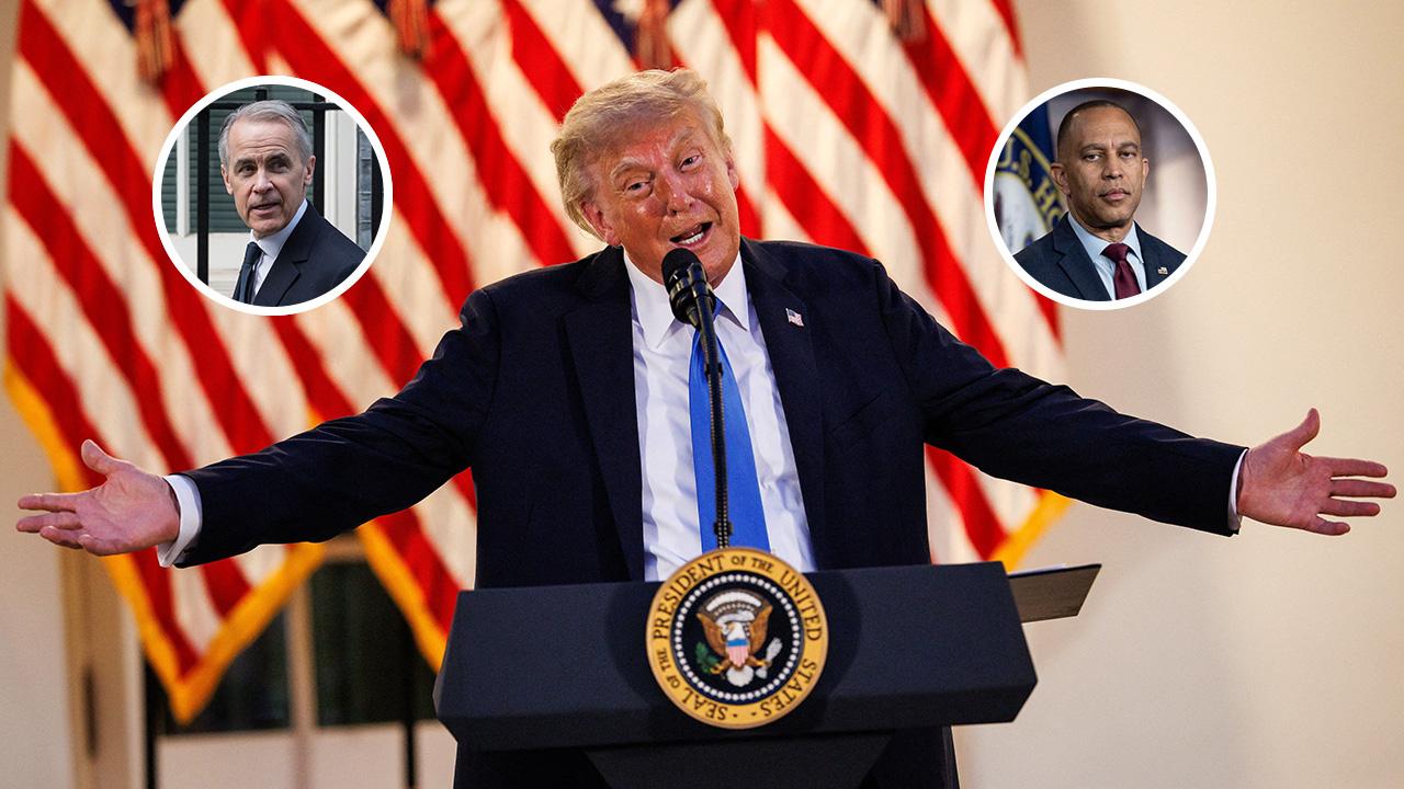 photo of The president poked fun at Mark Carney and Hakeem Jeffries in AI-generated posts.