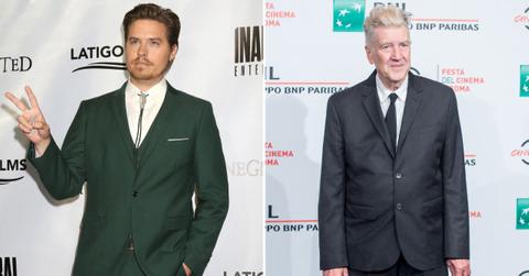 Split photo of Dylan Sprouse and David Lynch