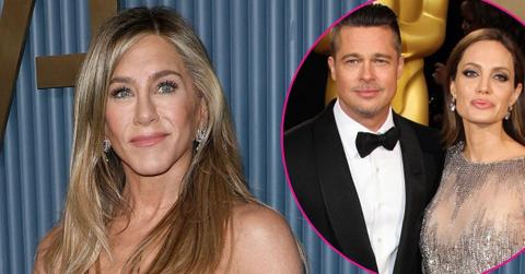 Photo of Jennifer Aniston, Brad Pitt and Angelina Jolie