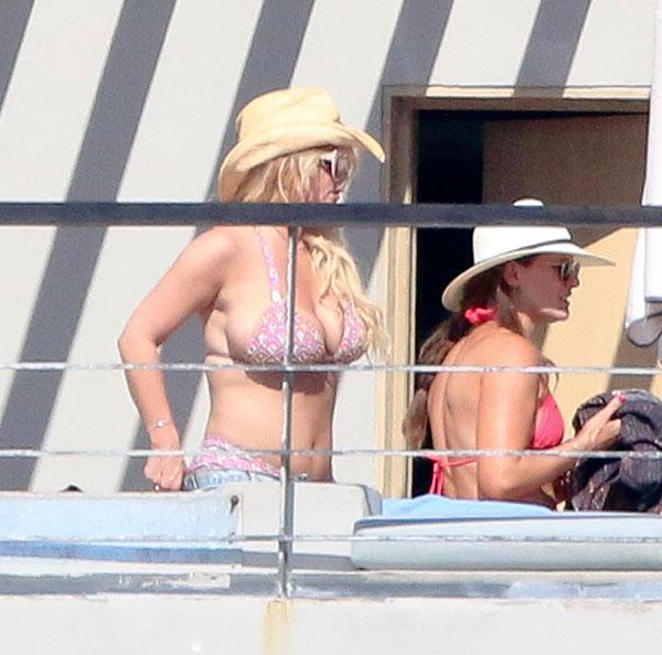 Fueling Boob Job Rumors: Busty Jessica Simpson Spills Out Of Bikini Top!