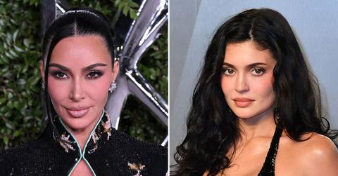 split image of Kim Kardashian and Kylie Jenner