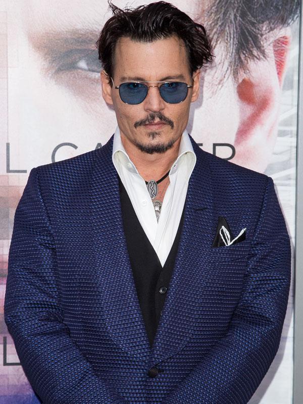 Johnny Depp attends the Los Angeles premiere of &#8216;Transcendence&#8217;