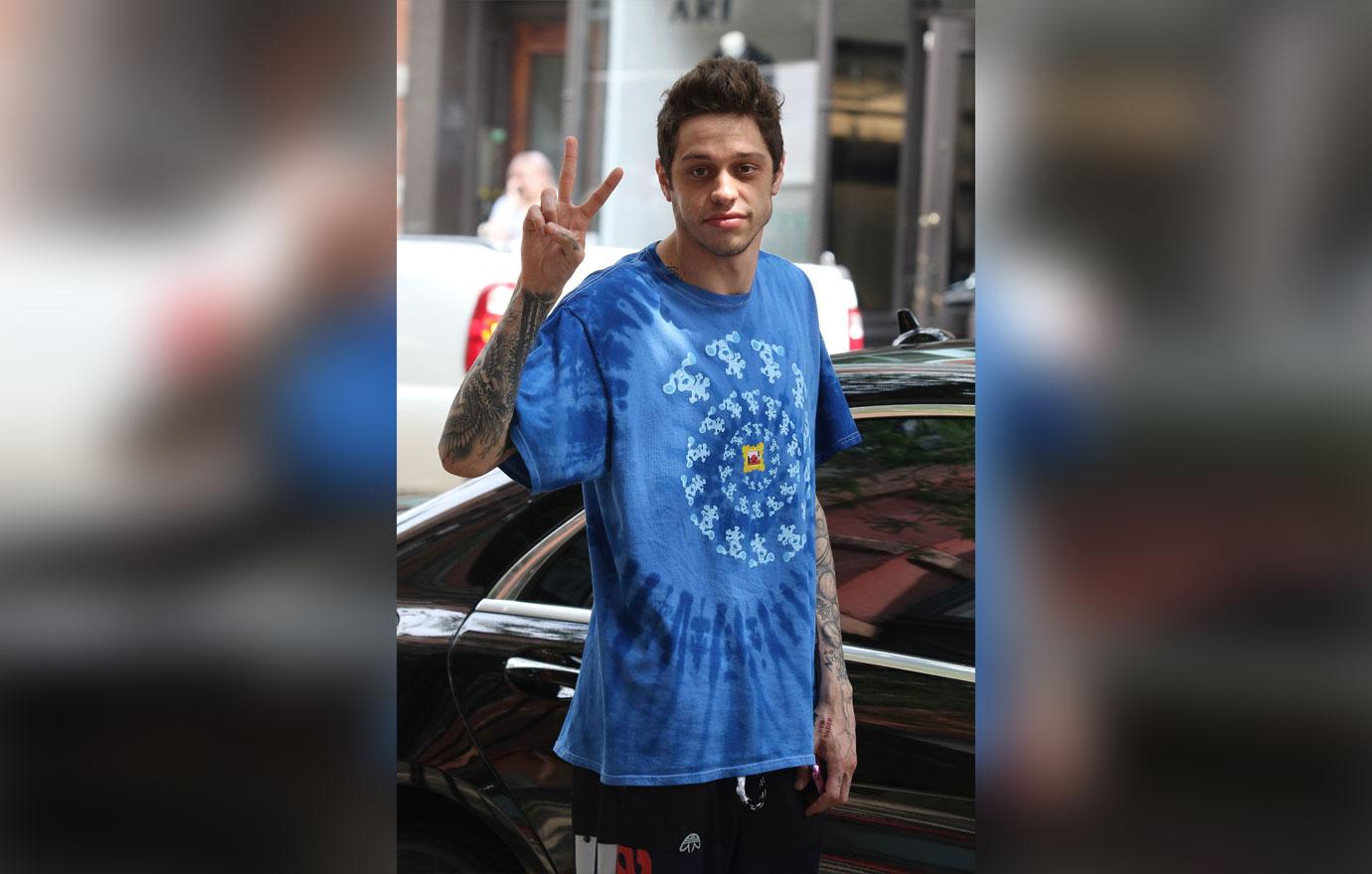 Pete Davidson Flashing The Peace Sign