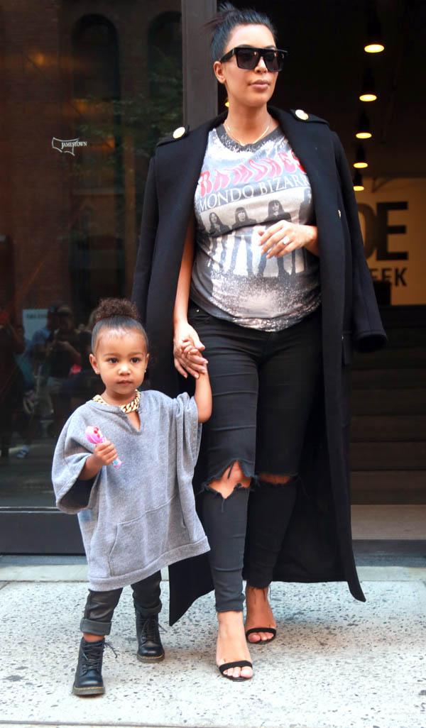 Kim Kardashian takes daughter North West out in New York City.