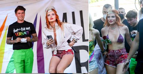 bella thorne benjamin mascolo attend pride milano event