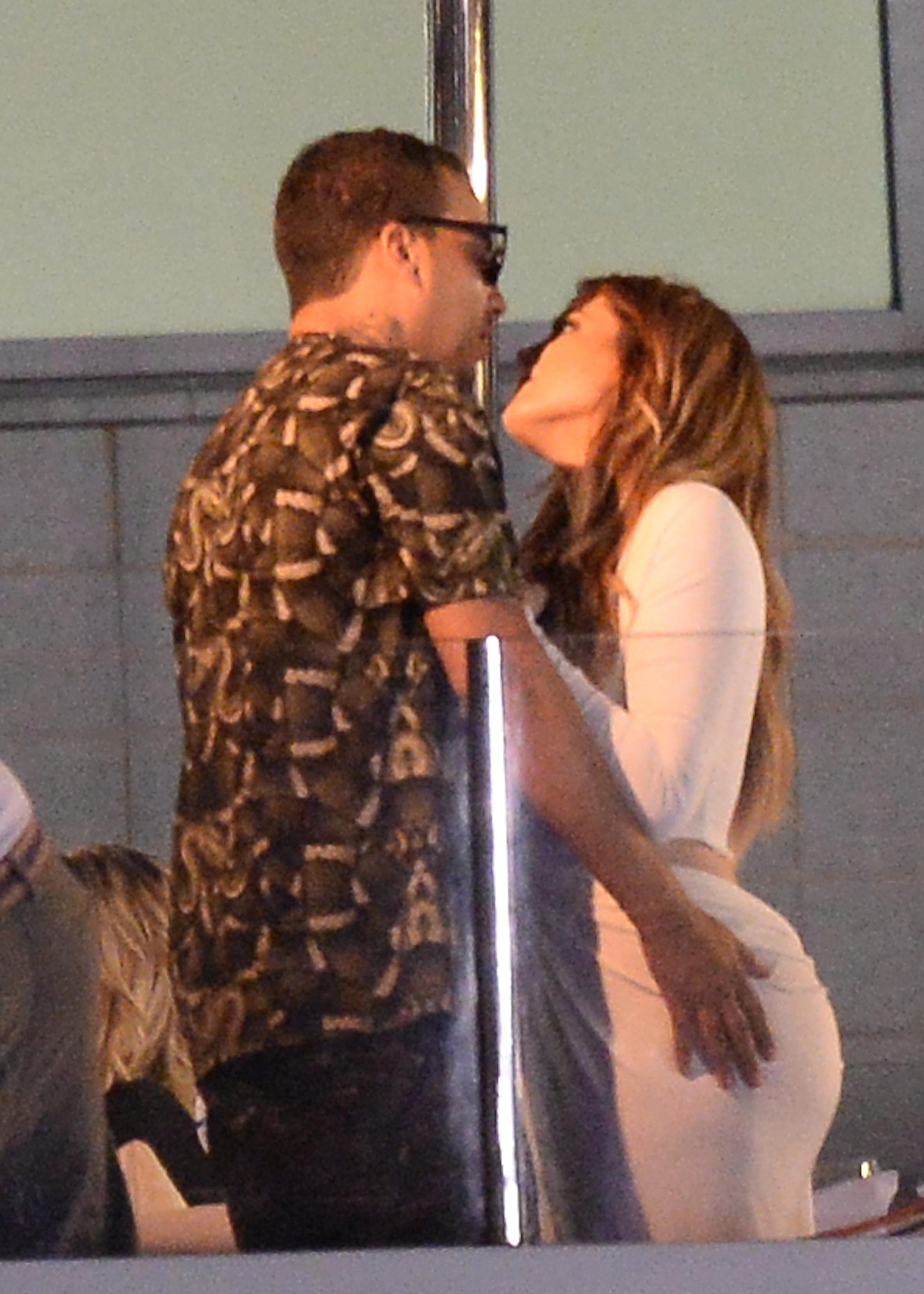 Khloe Kardashian and French Montana kiss at the top of a yacht during Khloe&#039;s 30th birthday party at Pier 61