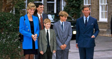 Photo of Princess Diana, Prince Harry, Prince William, and King Charles