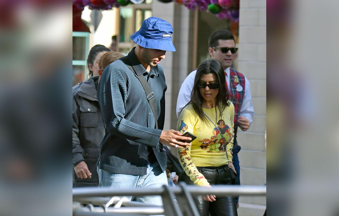 Kourtney Kardashian & Ex Younes Bendijma Travel To Disneyland