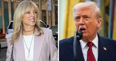 split photo of marla maples and donald trump