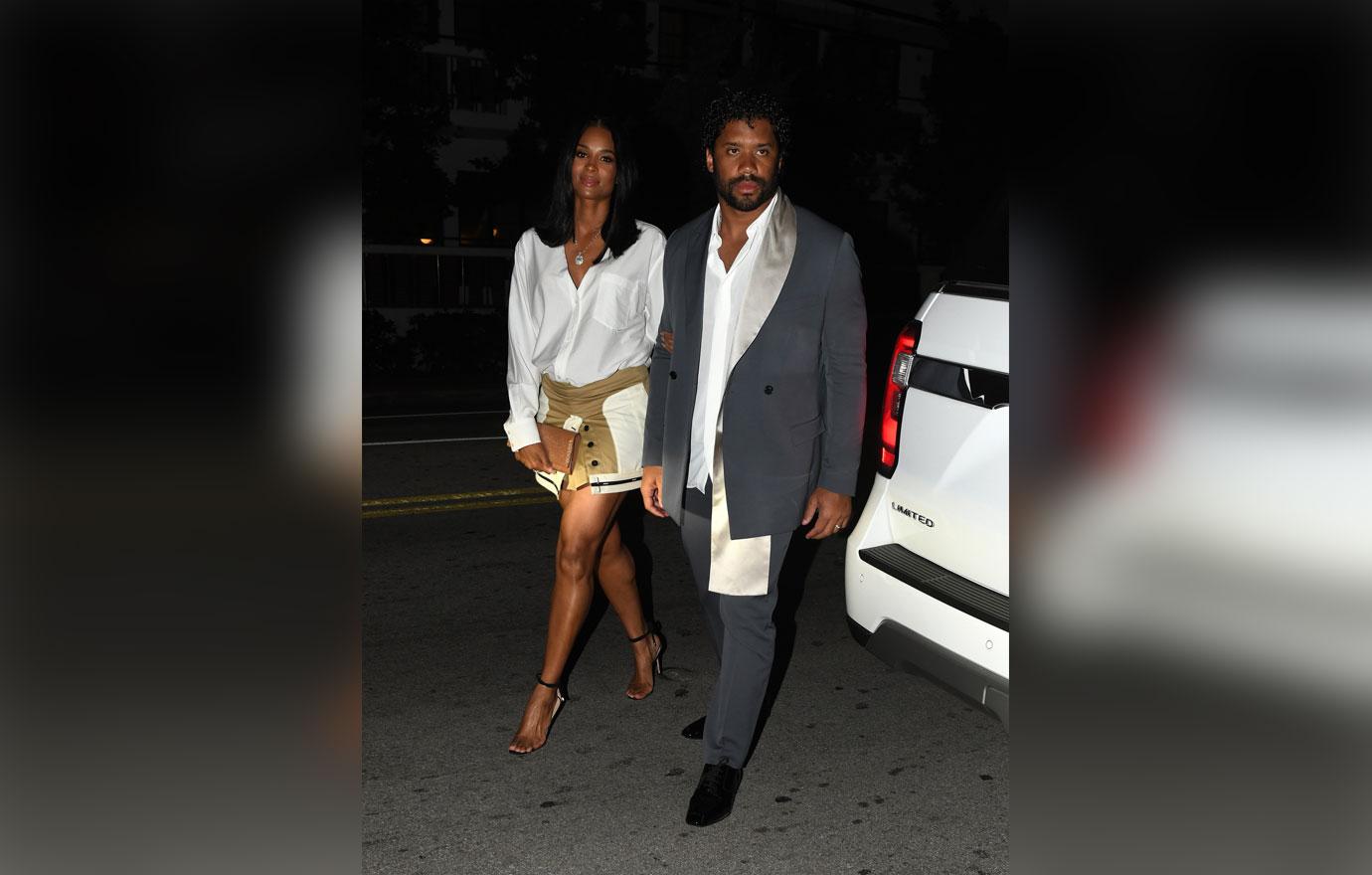 Pregnant Ciara & Russell Wilson Enjoy A Night Out In Miami