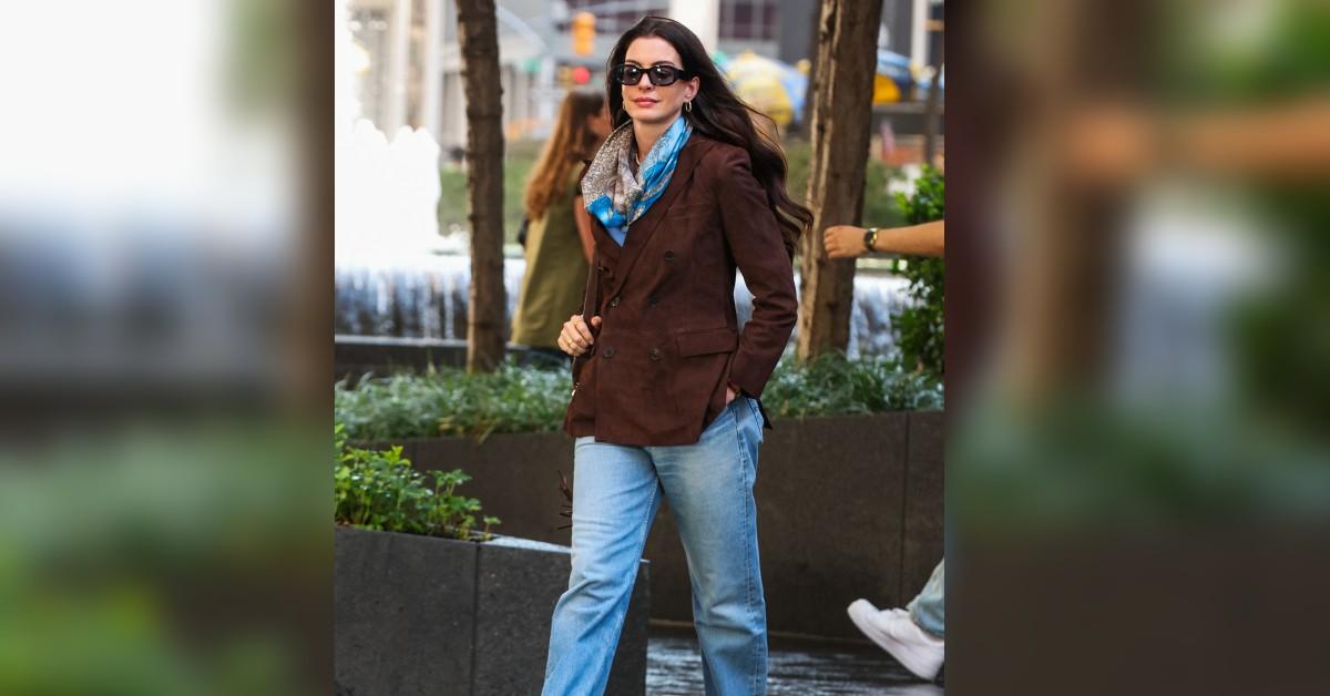image of Anne Hathaway served look after look on the set.