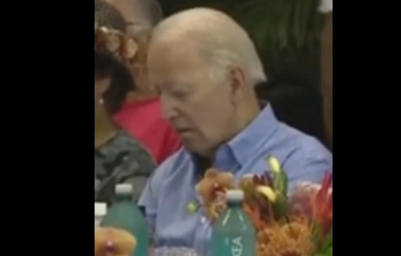 joe biden sleeping maui pic