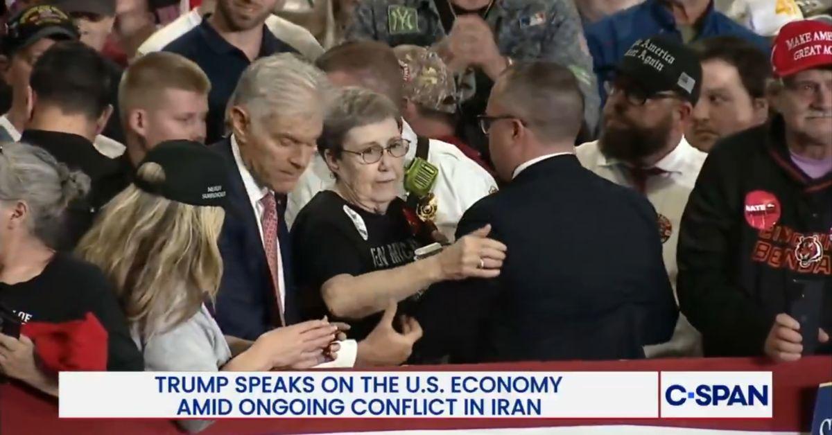 image of The woman appeared to feel dizzy during the event.