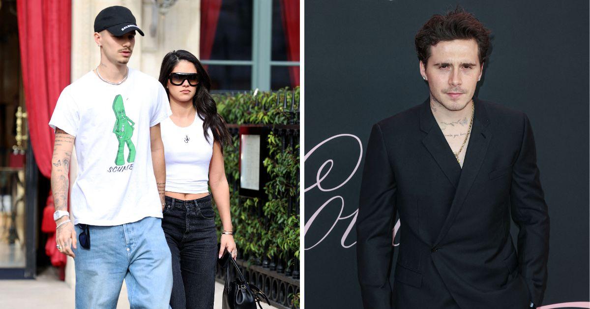 Photo of Romeo Beckham, Kim Turnbull and Brooklyn Beckham
