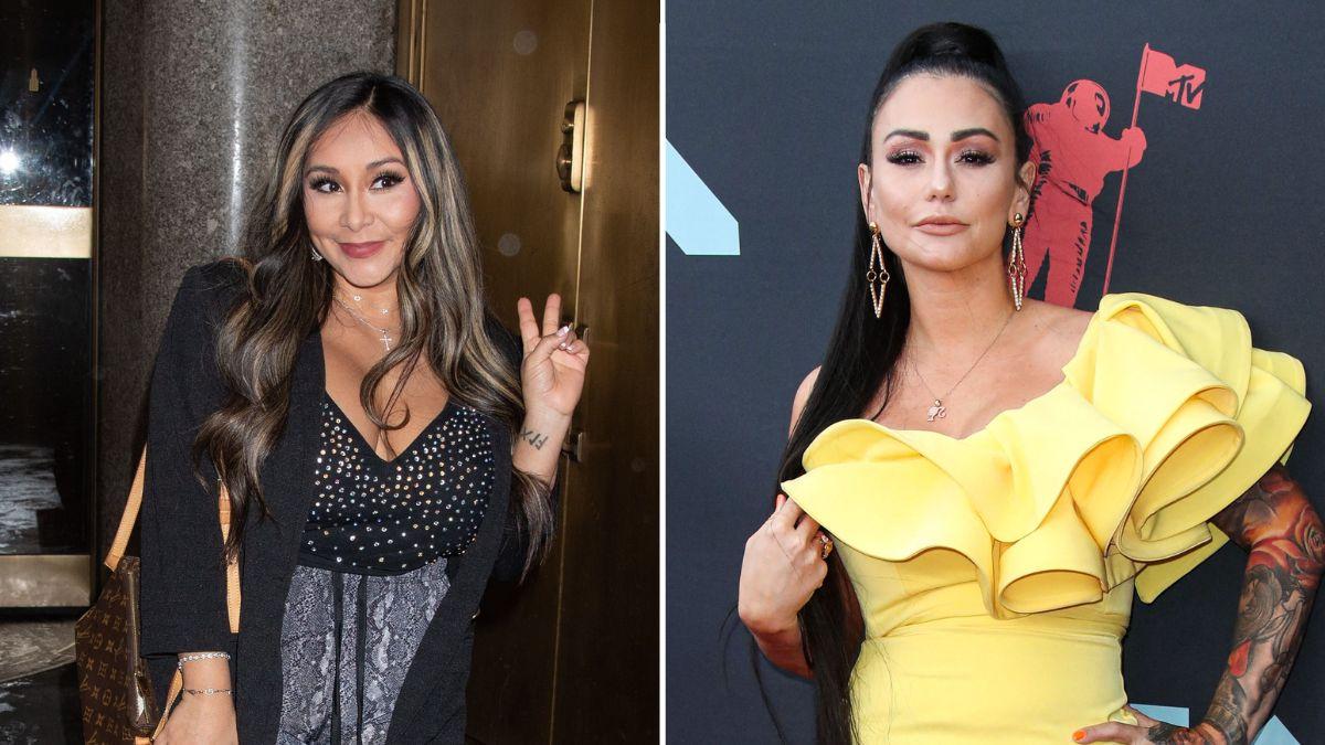 Split Image of Nicole 'Snooki' Polizzi and Jenni 'JWoww' Farley.