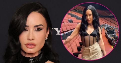 demi lovato sheer black top tour tease