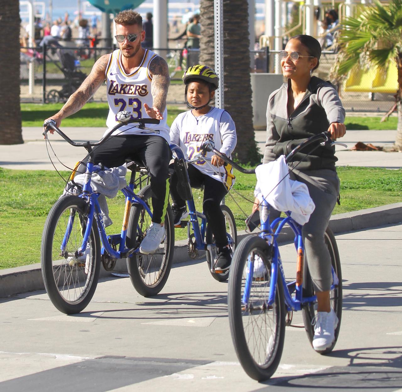 Christina Milian Bike Rides With Boyfriend Matt Pokora & Her Daughter