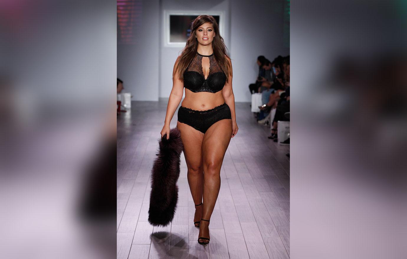 Plus size model Ashley Graham hosts lingerie catwalk show