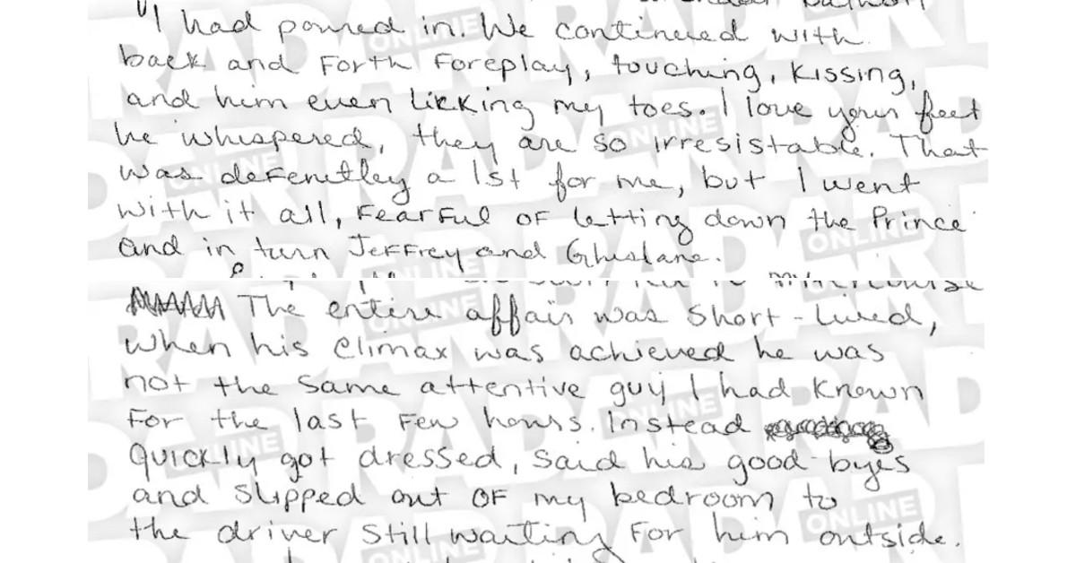 virginia giuffre diary entry