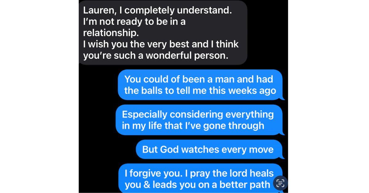 Photo of  Lauren Moutopoulos' text message