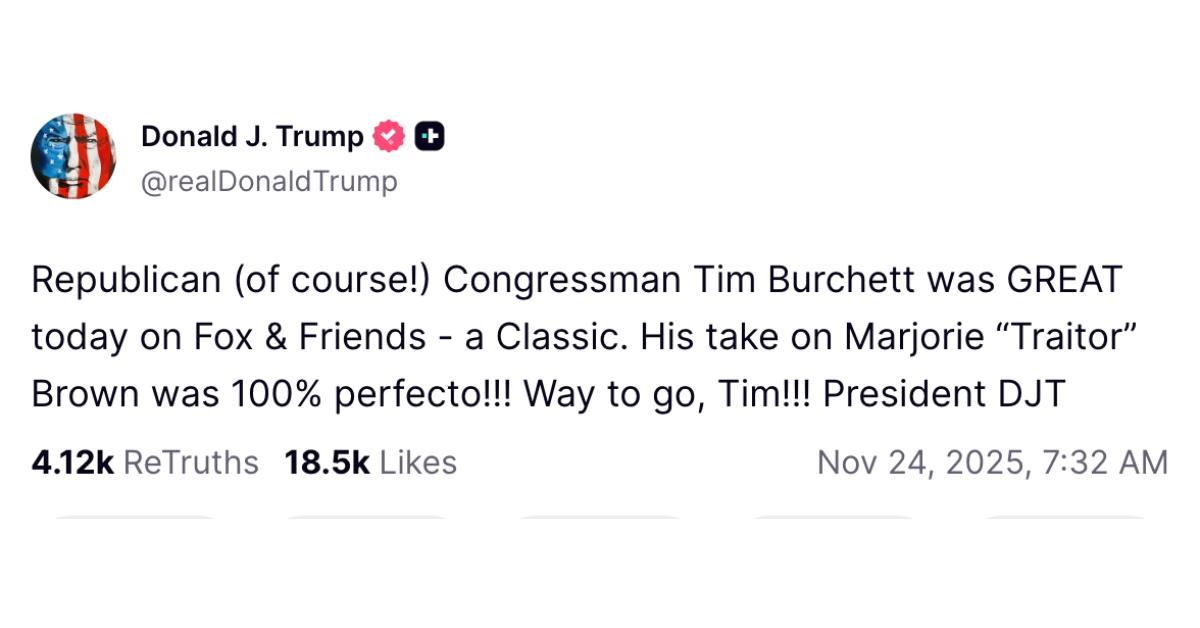 Photo of Trump called Tim Burchett's criticism of Greene 'perfecto.'