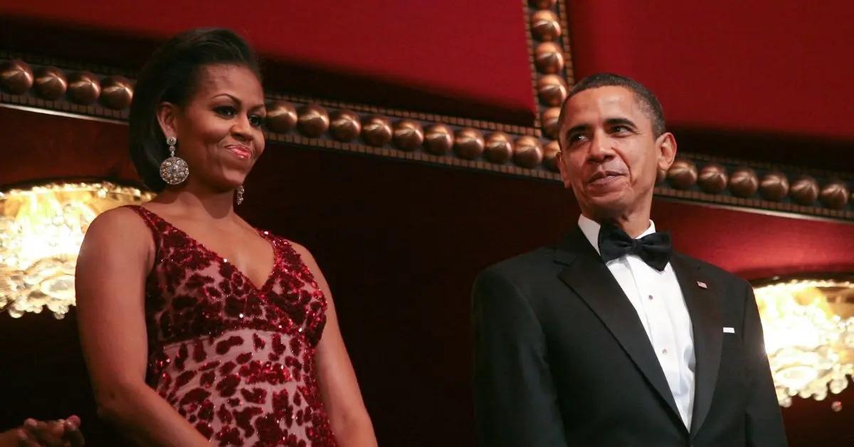 Photo of Michelle Obama 'loved' the tan suit her husbnad wore in 2014 even though it created controversy.