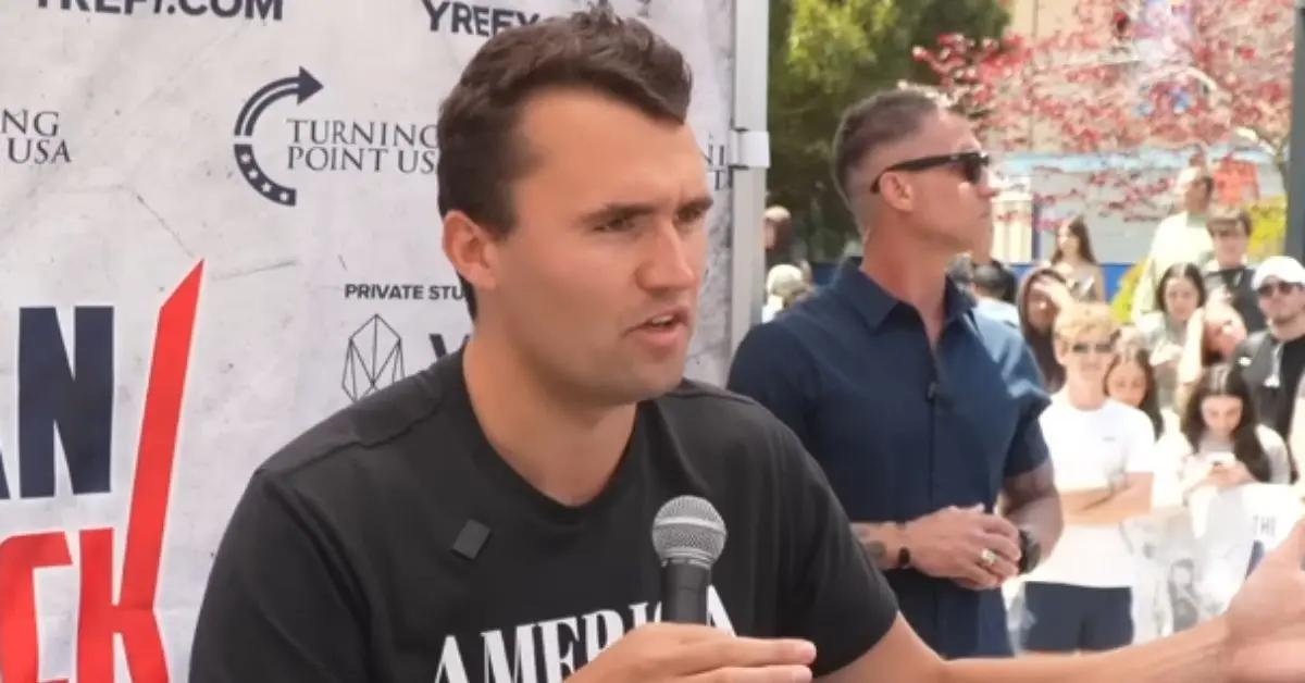 Image of Charlie Kirk was shot while speaking at Utah Valley University.