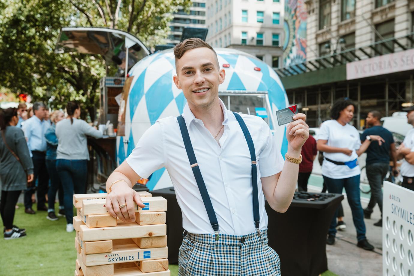 Adam Rippon Enjoys a Treat At the Perktoberfest Truck