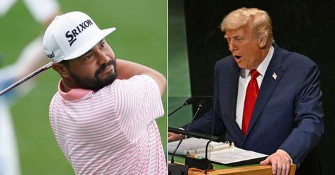Photo of JJ Spaun and President Donald Trump