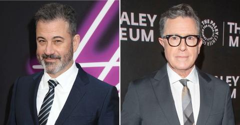 Photo of Jimmy Kimmel and Stephen Colbert