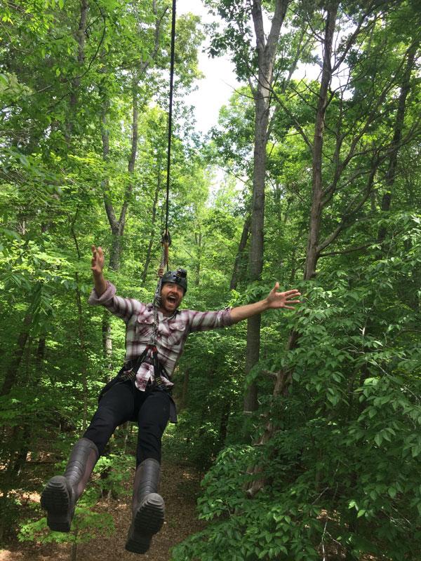 Brett Eldredge Zip Lining