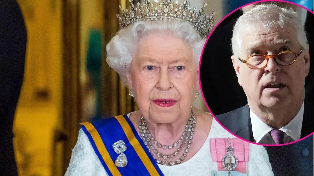 image of queen and inset of prince Andrew 